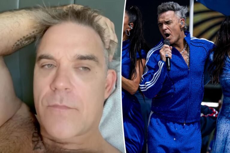 Robbie Williams responds to cocaine allegations after viral World Cup final video