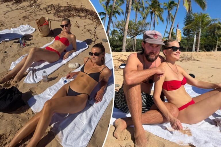 Kate Hudson seen in red bikini on plane trip with her fiance