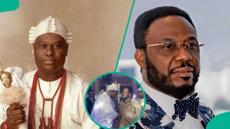 The moment Ooni of Ife stood up to welcome billionaire businessman Obi Jackson, there was an uproar online